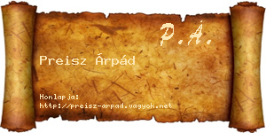 Preisz Árpád névjegykártya