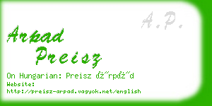 arpad preisz business card